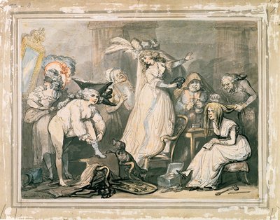 Dressing for a Masquerade by Thomas Rowlandson